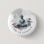 In Silence Buddha Meditation Button für Retreat #4 (Vorderseite)