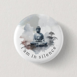 In Silence Buddha Meditation Button für Retreat #4