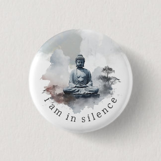 In Silence Buddha Meditation Button für Retreat #4