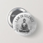 In Silence Buddha Meditation Button für Retreat #6 (Vorne & Hinten)