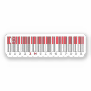 In Singapur hergestelltes Barcode-Flaggen-Design Aufkleber