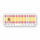 In Spanien gefertigter Barcode-Flagge Aufkleber (Vorderseite)