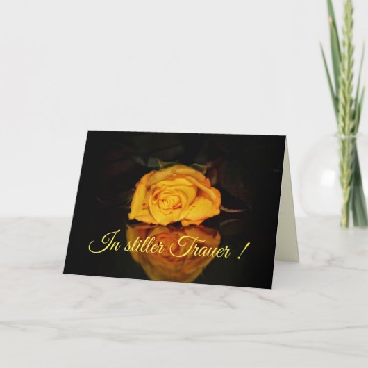 In stiller Trauer mit gelber Rose Karte (Vorderseite)