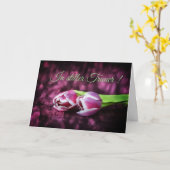 In stiller Trauer mit zwei Tulpen Karte (Gelbe Blume)