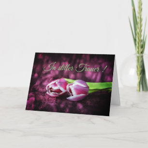 In stiller Trauer mit zwei Tulpen Karte