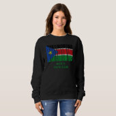 In Süd-Sudan-Flagge-Barcode hergestellt Sweatshirt (Vorne ganz)