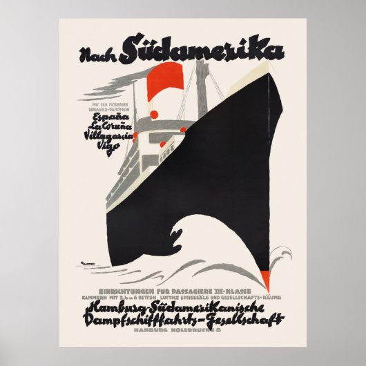 In Südamerika - Deutsches Vintage Poster der 20er  (Vorne)
