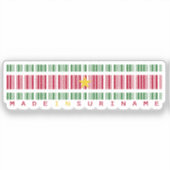 In Surinam hergestellter Barcode-Flaggenaufkleber Aufkleber (Vorderseite)