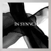 "In Synch" Schwarzweiß Abstrakte Gerahmte Mauer Ku Poster (Vorne)