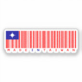 In Taiwan hergestelltes Barcode-Flaggen-Design Aufkleber (Vorderseite)