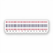 In Thailand hergestelltes Barcode-Flaggen-Design Aufkleber (Vorderseite)
