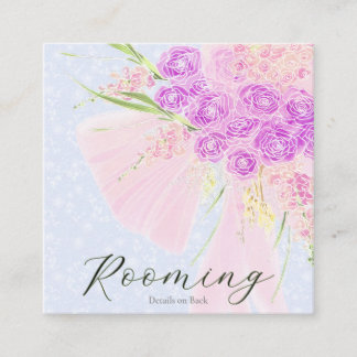 In The Blue-Sweet Pink Bow Bouquet Begleitkarte