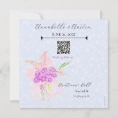 In The Blue- Sweet Pink durchscheinender Bogen Blu Save The Date (Rückseite)