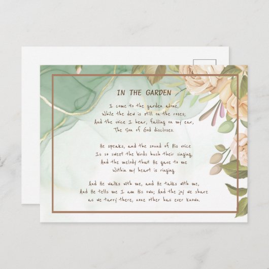 ~In the Garden Comforcieren Hymn Garden Antique Ro Postkarte (Vorne/Hinten)