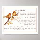 ~In the Garden Comforcieren Hymn Garden Bird Art P Poster (Vorne)