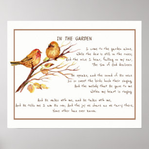 ~In the Garden Comforcieren Hymn Garden Bird Art P Poster
