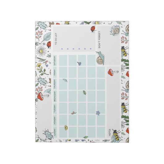 In the Garden Open Dated Desk Calendar Notepad Notizblock (Rotiert)