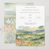 In the Glen Watercolor Invitation Einladung (Vorne/Hinten)