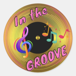 In the GROOVE (die Wiederbelebung der Vinyl-Platte Runder Aufkleber