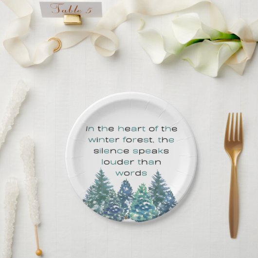 In The Heart Of The Winter Forest Pappteller (Hochzeit)