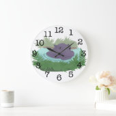 In the Hippo Pond Große Wanduhr (Zuhause)