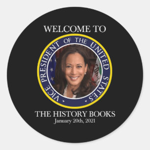 In The History Books Kamala Harris 2021 USA V.p. Runder Aufkleber