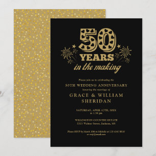 In The Making Gold Black 50. Hochzeitstag Einladung
