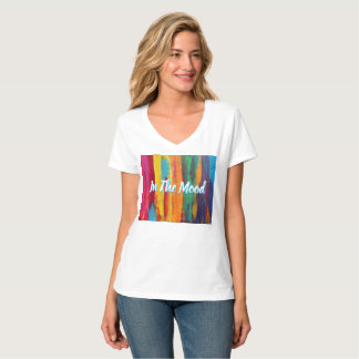 „In the Mood“-Baumwoll-V-Ausschnitt-Damen-T-Shirt T-Shirt