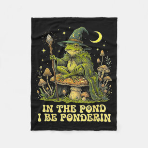 In The Nd I Be Nderin Lustiger Weiser Frosch Zaube Fleecedecke