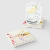 "In the Pink" Hummingbird Steinuntersetzer (Seitenansicht)