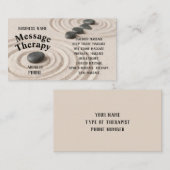In the Sand Message Therapy Business Card Visitenkarte (Vorne/Hinten)