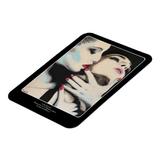 "In the Shadows" Gemälde auf einem Magnet (Linke Seite)