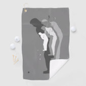 "In the Swing" Verlassen Handtuch von Golfer (B&W) (Insitu)