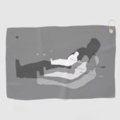 "In the Swing" Verlassen Handtuch von Golfer (B&W) (Horizontal)