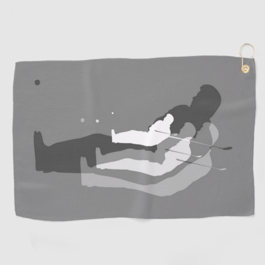 "In the Swing" Verlassen Handtuch von Golfer (B&W) (Horizontal)