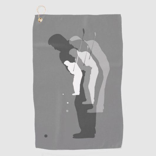 "In the Swing" Verlassen Handtuch von Golfer (B&W) (Vorderseite)