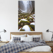 In the tranquil valley snow falls leinwanddruck (Insitu (Schlafzimmer))