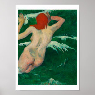 "IN THE WAVES" 1889 PAUL GAUGUIN POSTER