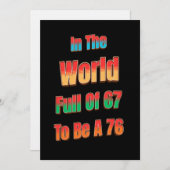 In The World Full of 67 to Be A 76 Einladung (Vorne/Hinten)