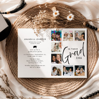 In Their Grad Era Photo Collage Joint Graduation Einladung