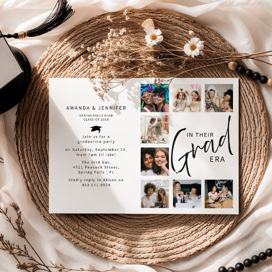 In Their Grad Era Photo Collage Joint Graduation Einladung