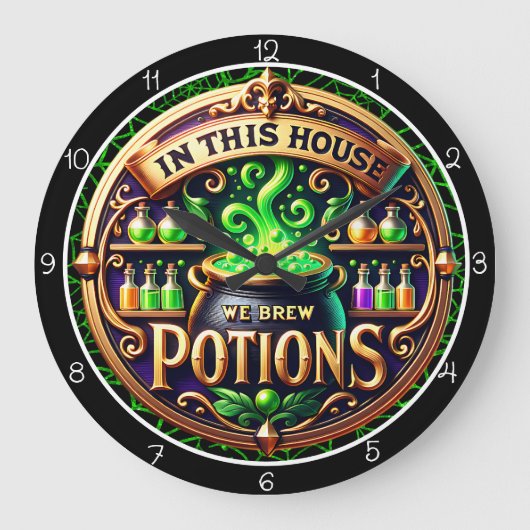 In This House Brew Potions Große Wanduhr (Vorderseite)