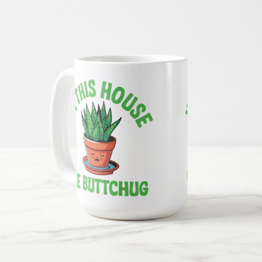 In This House We Bottom Water – Funny Plant Humor Kaffeetasse (Vorderseite Links)