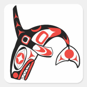 IN TIEFEN GEWÄSSERN QUADRATISCHER AUFKLEBER