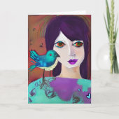 In Touch mit einem Freund behalten | Mädchen und V Karte (Vorderseite)