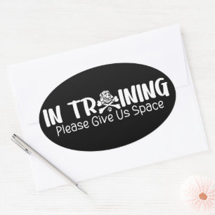 In Training Please Give Us Space For Dog Trainers Ovaler Aufkleber
