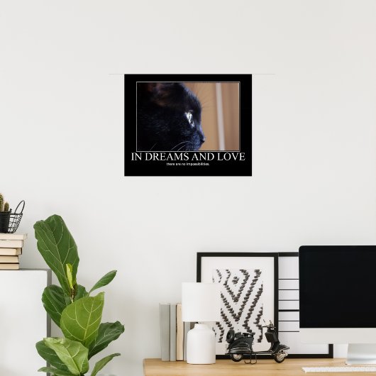 In Träumen und Liebe Katzen Inspiration Kunstwerk Poster (Heimbüro)