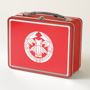 In umarmende Bambusblätter geschnittener Bambus Metall Brotdose