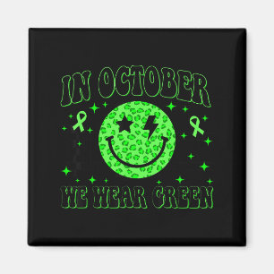 In uns Oktober Grüner Band Lächeln Gesicht Magnet