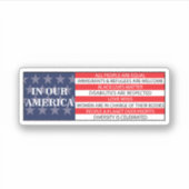 In unserem Amerika sind alle Völker gleich Aufkleber (Vorderseite)